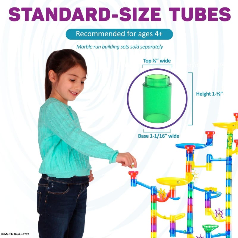 Marble Genius Tubes, 30pcs Marble Run Accessory Set for Kids Ages 4+, Fun Building & Learning Educational Construction Add-on Kit for Teens STEM - Image 4